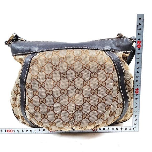 100% Authentic Gucci Brown Canvas Crossbody Bag - Picture 2 of 9
